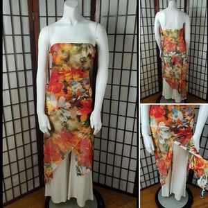 CACHE STRAPLESS OVERLAY JUMPSUIT